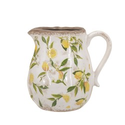 Artekko Lemon Λευκή Κεραμική Διακοσμητική Κανάτα με Λεμόνια (20x16.5x20)cm