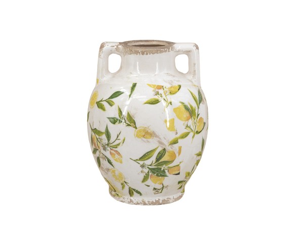 Artekko Lemon Λευκό Κεραμικό Βάζο με Λεμόνια (22x17x17)cm Artekko Lemon Λευκό Κεραμικό Βάζο με Λεμόνια (22x17x17)cm
