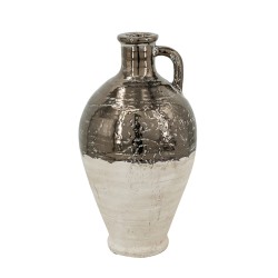 Artekko Candia Βάζο από Τερακότα σε Μπρονζέ με Μπεζ (20x20x38)cm