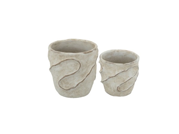 Artekko Cement Μπεζ Τσιμεντένια Κασπώ (18x18x18)cm 2pcs