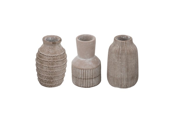 Artekko Cement Καφέ Τσιμεντένια Βάζα (9.5x9.5x15)cm 3pcs Artekko Cement Καφέ Τσιμεντένια Βάζα (9.5x9.5x15)cm 3pcs