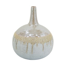 Artekko Glazed Μπεζ Κεραμικό Βάζο (20.5x20.5x25)cm