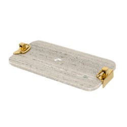 Artekko Marble Γκρι Μαρμάρινος Δίσκος Πλατό με Χρυσές Λεπτομέρειες (45.8x25.5x6.3)cm