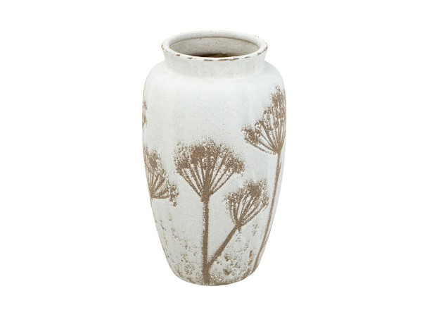 Artekko Antique Λευκό Κεραμικό Βάζο με Καφέ Λεπτομέρειες (20x20x35)cm Artekko Antique Λευκό Κεραμικό Βάζο με Καφέ Λεπτομέρειες (20x20x35)cm