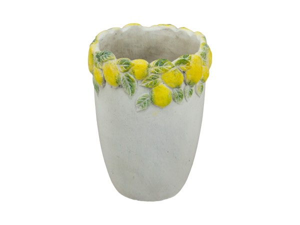 Artekko Lemon Εκρού Τσιμεντένιο Βάζο με Λεμόνια (17x17x22.5)cm Artekko Lemon Εκρού Τσιμεντένιο Βάζο με Λεμόνια (17x17x22.5)cm
