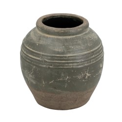 Artekko Antique Βάζο από Τερακότα σε Πράσινη με Μπεζ Αποχρώση (26x26x25)cm