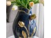 Artekko Glazed Μπλε Κεραμικό Βάζο με Χρυσές Λεπτομέρειες (20x20x34.5)cm Artekko Glazed Μπλε Κεραμικό Βάζο με Χρυσές Λεπτομέρειες (20x20x34.5)cm