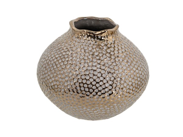 Artekko Lidded Μπρονζέ Κεραμικό Βάζο (21x21x18)cm