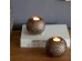 Artekko Lidded Μπρονζέ Κεραμικά Κηροπήγια (11x11x9)cm 2pcs