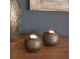 Artekko Lidded Μπρονζέ Κεραμικά Κηροπήγια (11x11x9)cm 2pcs