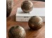 Artekko Lidded Μπρονζέ Κεραμικές Διακοσμητικές Σφαίρες (10x10x9)cm 3pcs