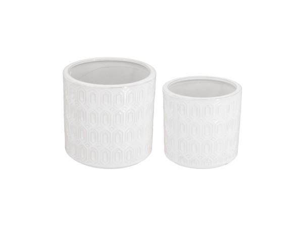 Artekko Planter Λευκά Κεραμικά Κασπώ (18x18x17)cm 2 pcs Artekko Planter Λευκά Κεραμικά Κασπώ (18x18x17)cm 2 pcs