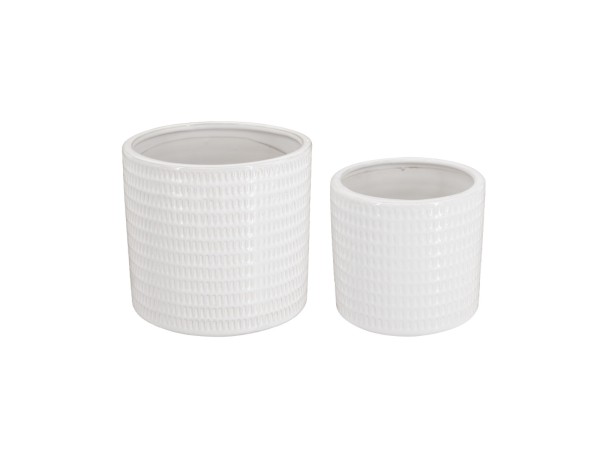 Artekko Planter Λευκά Κεραμικά Κασπώ (18x18x17)cm 2 pcs