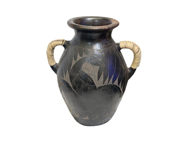 Artekko Antique Μαύρο Βάζο από Τερακότα (28x22x30)cm