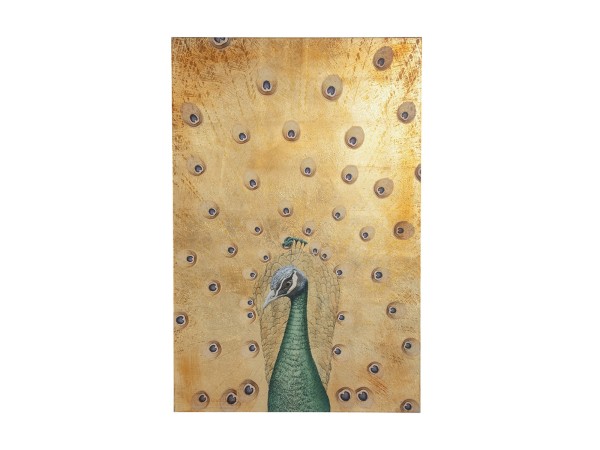 Artekko Canvasia Χρυσός Πίνακας με Παγώνι σε Καμβά (78x3.5x118)cm