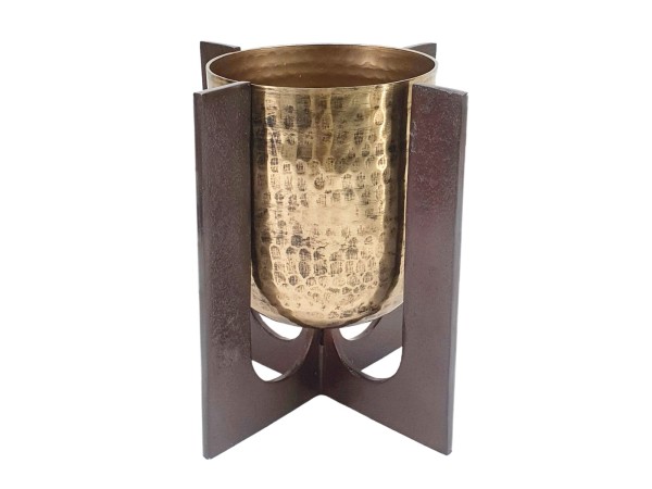 Artekko Luxe Χρυσό Μεταλλικό Βάζο σε Βάση (22.8x22.8x24.8)cm Artekko Luxe Χρυσό Μεταλλικό Βάζο σε Βάση (22.8x22.8x24.8)cm