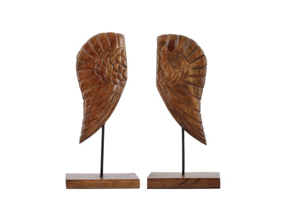 Artekko Woody Καφέ Βιβλιοστάτες Φτερά από Ξύλο Teak (20x12x44)cm 2pcs Artekko Woody Καφέ Βιβλιοστάτες Φτερά από Ξύλο Teak (20x12x44)cm 2pcs
