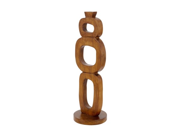 Artekko Woody Καφέ Κηροπήγιο από Ξύλο Teak (20x16x59)cm