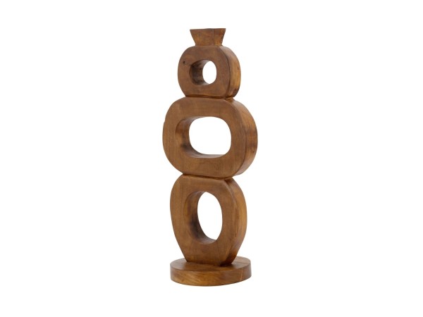 Artekko Woody Καφέ Κηροπήγιο από Ξύλο Teak (14x14x45)cm