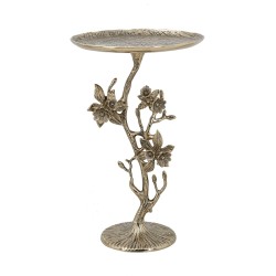 Artekko Branch Χρυσό Μεταλλικό Βοηθητικό Τραπέζι (35.6x35.6x61)cm