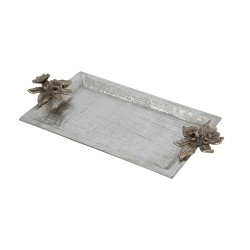 Artekko Branch Ασημί Μεταλλικός Δίσκος (47x24.8x6.4)cm