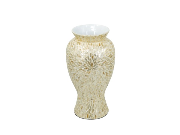 Artekko Ivory Εκρού Βάζο από Μπαμπού και Capiz (28x28x50)cm Artekko Ivory Εκρού Βάζο από Μπαμπού και Capiz (28x28x50)cm