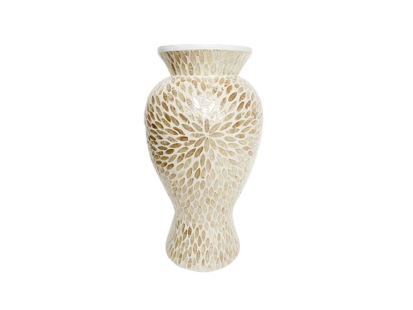 Artekko Ivory Εκρού Βάζο από Μπαμπού και Capiz (28x28x50)cm Artekko Ivory Εκρού Βάζο από Μπαμπού και Capiz (28x28x50)cm
