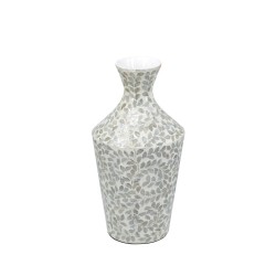 Artekko Ivory Γκρι Βάζο από Μπαμπού και Capiz (25x25x50)cm