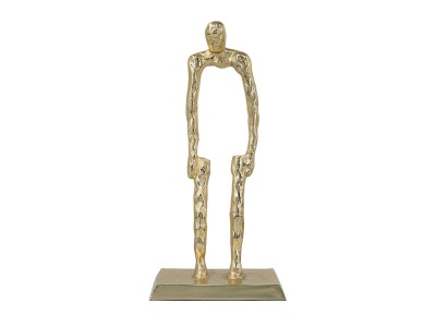 Artekko Figurine Χρυσό Μεταλλικό Επιτραπέζιο Διακοσμητικό Γλυπτό με Φιγούρα (20x13x42)cm