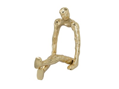 Artekko Figurine Χρυσό Μεταλλικό Επιτραπέζιο Διακοσμητικό Γλυπτό με Φιγούρα (21x12x22)cm