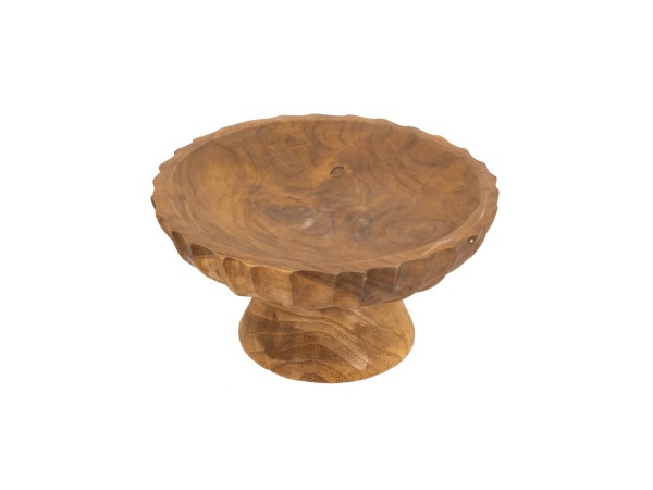Artekko Woody Καφέ Διακοσμητική Πιατέλα από Ξύλο Teak (20x20x10)cm