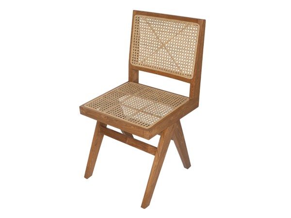 Artekko Lume Καφέ Καρέκλα με Ρατάν από Ξύλο Teak (45x49x89)cm Artekko Lume Καφέ Καρέκλα με Ρατάν από Ξύλο Teak (45x49x89)cm