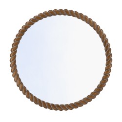 Artekko Spiral Καφέ Ξύλινος Καθρέπτης Τοίχου (72x72x3)cm