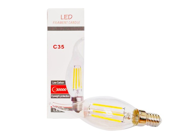 Artekko Filament Candle Λάμπα LED Κερί C35 4W 2700K 85-265V E14 Clear (3.5x3.5x11.5)cm