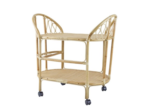 Artekko Rattan Τρόλεϊ - Μπαρ από Ρατάν σε Φυσική Απόχρωση (91.4x53.9x86.4)cm