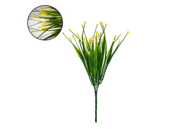 09078 Τεχνητό Φυτό Διακοσμητικό Μπουκέτο Aphyllanthes Κίτρινο M17cm x Υ30cm Π17cm με 7 Κλαδάκια