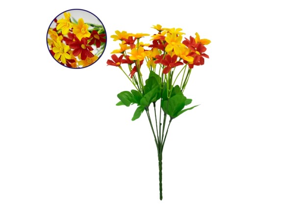 09087 Τεχνητό Φυτό Διακοσμητικό Μπουκέτο Garden Cosmos Κόκκινο - Κίτρινο M20cm x Υ35cm Π20cm με 7 Κλαδάκια