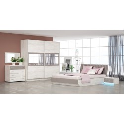 Σετ κρεβατοκάμαρας Modena oak blanco/dark cappuccino 160x200 DIOMMI 33-112