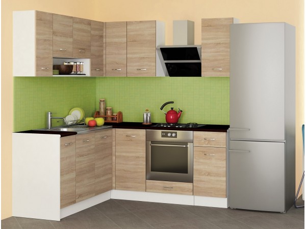 Κουζίνα Alice3 Sonoma 170/200x60x90 DIOMMI 33-305 Κουζίνα Alice3 Sonoma 170/200x60x90 DIOMMI 33-305