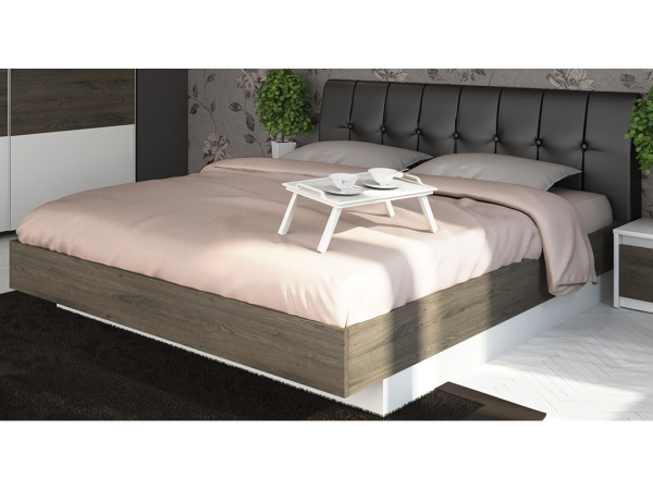 Κρεβάτι ξύλινο με δερμάτινη/ύφασμα ROXAN 140x190 DIOMMI 45-001