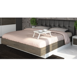 Κρεβάτι ξύλινο με δερμάτινη/ύφασμα ROXAN 180x190 DIOMMI 45-003