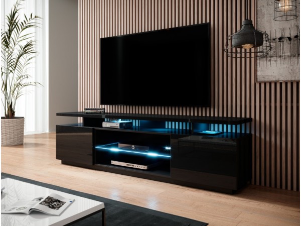 RTV stand EVA black gloss/ black gloss DIOMMI CAMA-EVA-RTV-CZP/CZP