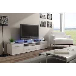 front TV stand EVORA RTV white DIOMMI CAMA-EVORA-RTV-FRONT-BIAŁY POŁYSK