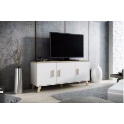 Chest of drawers LOTTA 150 3D dimond white/lsonoma oak DIOMMI CAMA-LOTTA-KOMODA-150-3D-BI/DSO