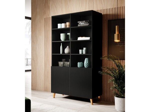 PAFOS Standing bookcase black/black DIOMMI CAMA-PAFOS-REGAL-CZ/CZ