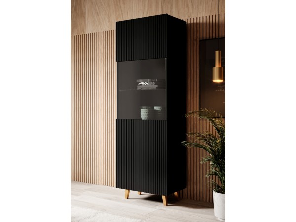 PAFOS Standing cabinet black/black DIOMMI CAMA-PAFOS-WITRYNA-CZ/CZ