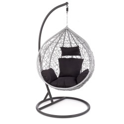EGGY garden chair black / grey DIOMMI V-CH-EGGY-FOT