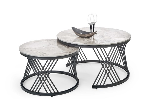 FLAMINGO set of 2 coffee tables, grey marble DIOMMI V-CH-FLAMINGO-LAW