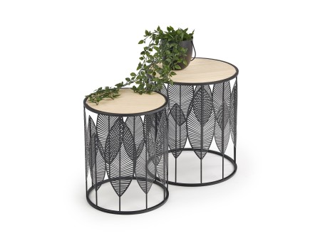 FOLLA set of 2 c. tables DIOMMI V-CH-FOLLA-LAW-CZARNY