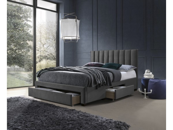 GRACE bed with drawers, color: grey DIOMMI V-CH-GRACE-LOZ-POPIEL